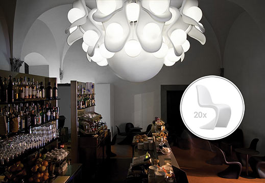 Caffé Giacosa, Interior Design, Lichtdesign, Palazzo Strozzi, Florenz